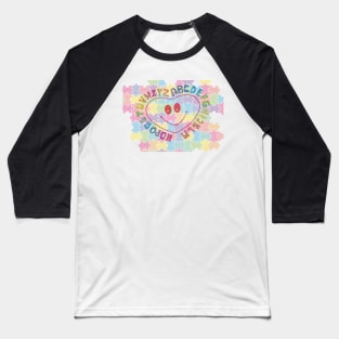ABC Colorful Smile face Puzzle Baseball T-Shirt